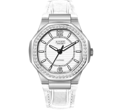 JUVET 7018 Graceful Ladies Octagon Watch with Diamond Bezel